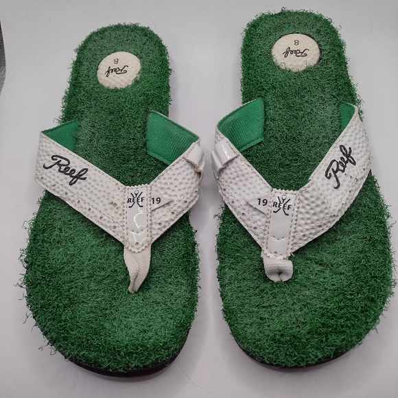 Reef Green and White Sandals - Picture 1 of 4